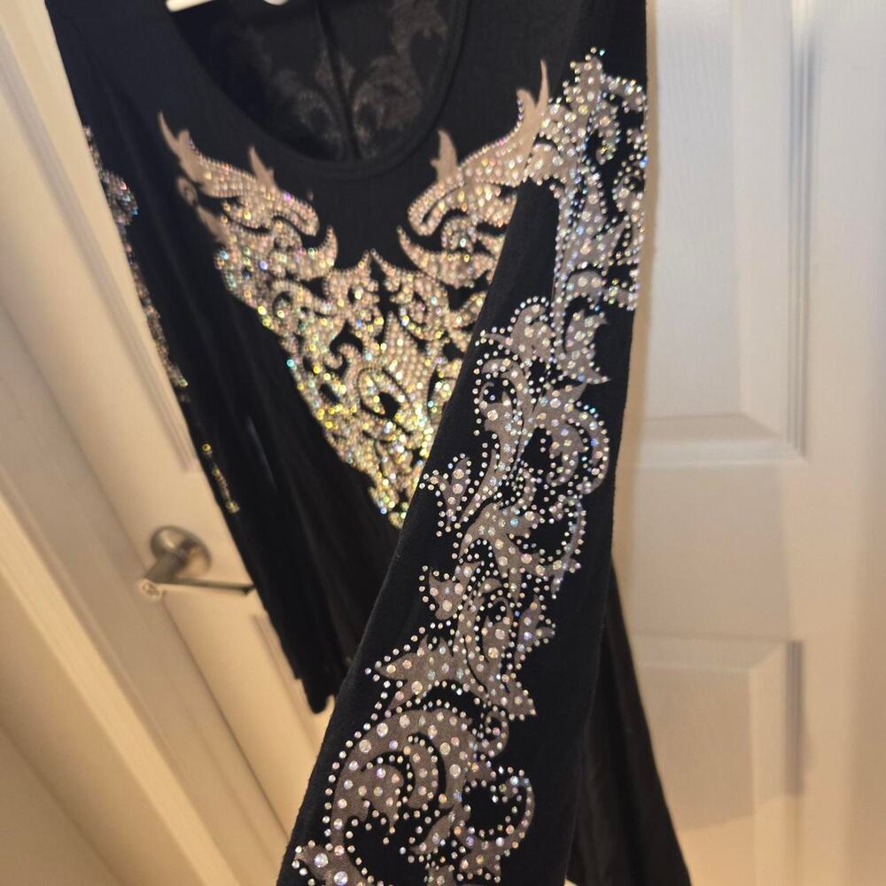 Paris Paris Rhinestone Long Sleeve Dress 💅